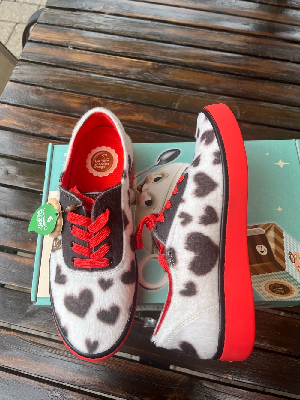 Brand new with tags in box Hot Chocolate design polka pup love sneakers - Picture 9 of 13